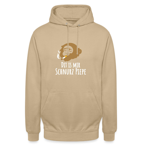 Dit is mir Schnurz Affe - Unisex Hoodie - Beige