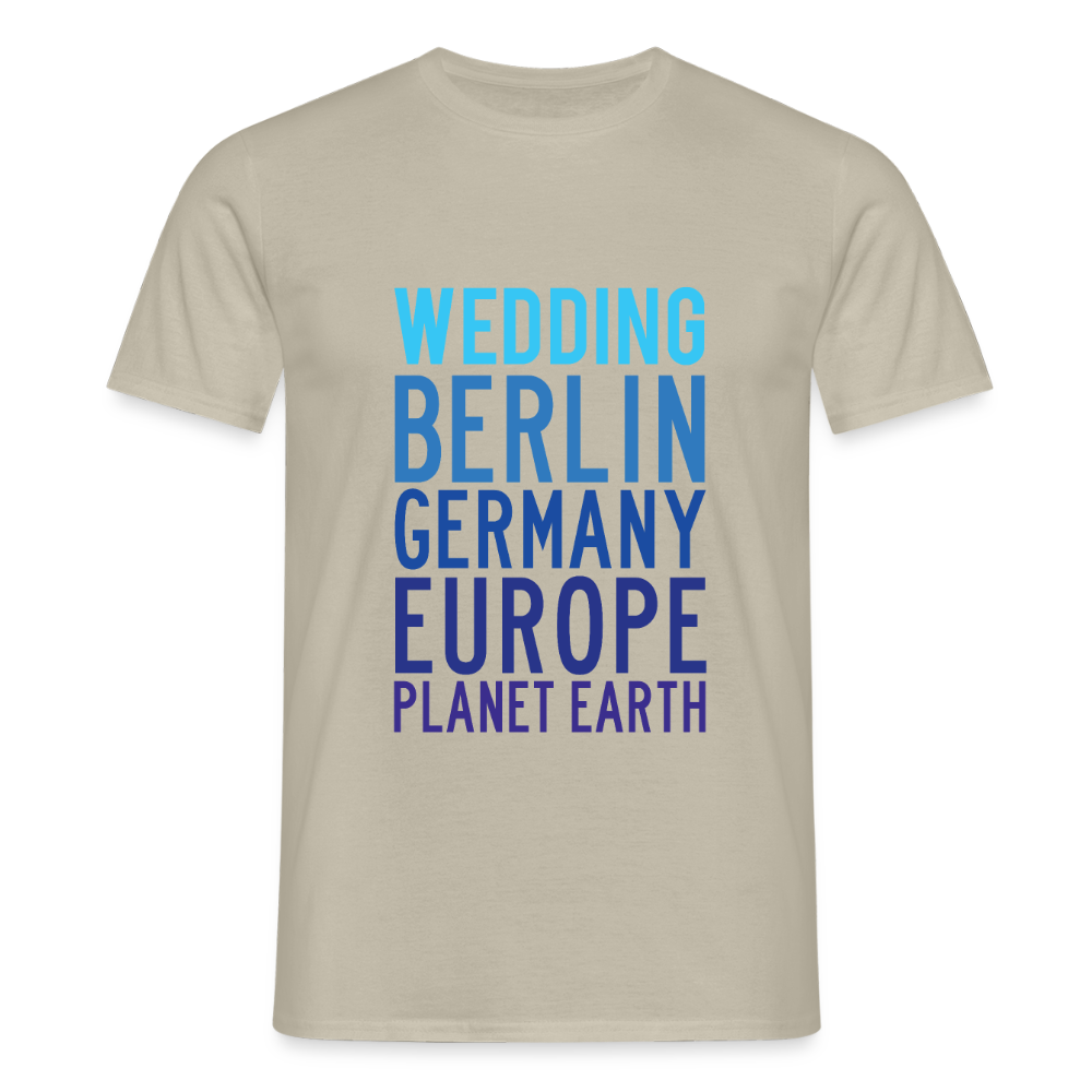 Wedding Planet Earth - Männer Premium T-Shirt - Sandbeige