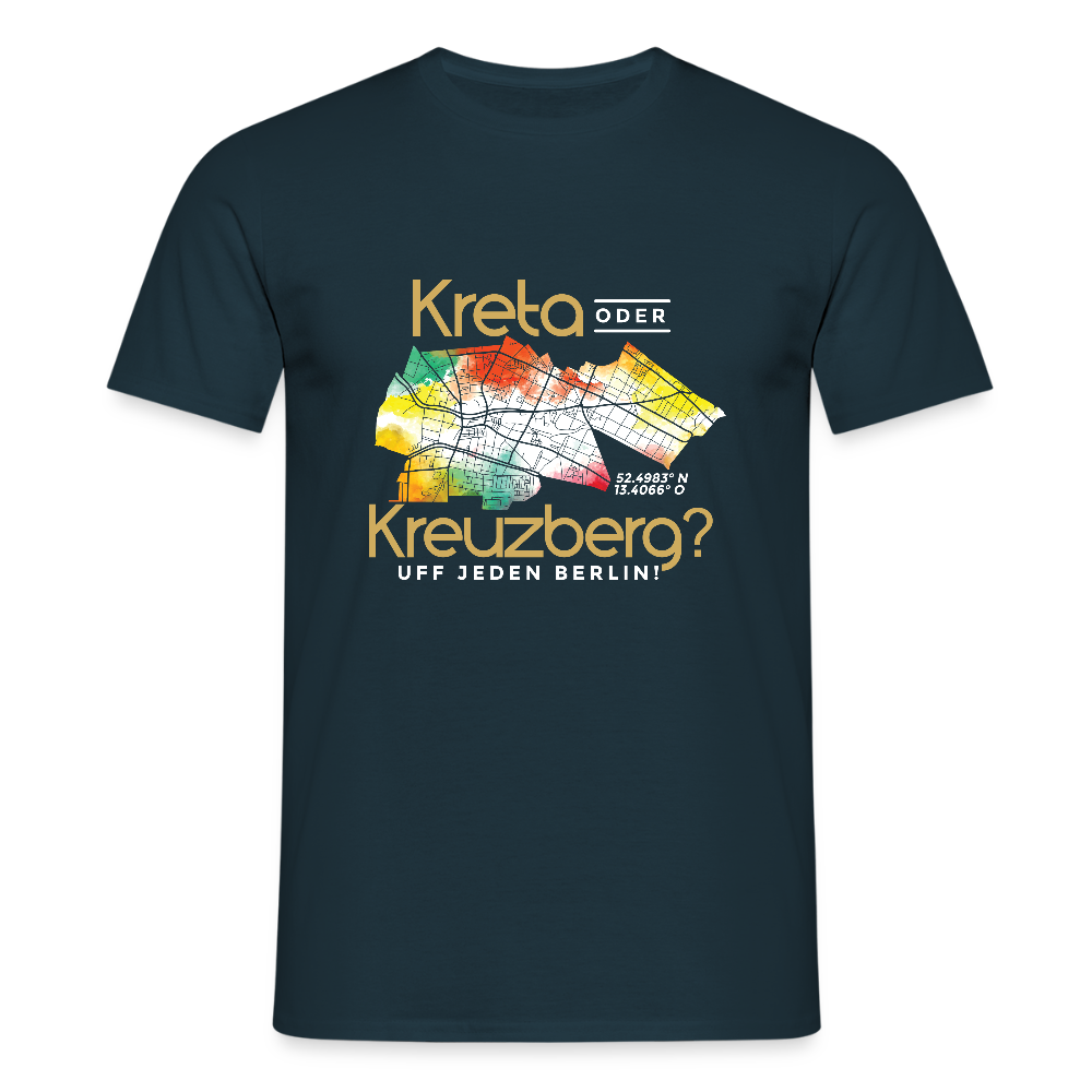 Kreta oder Kreuzberg - Männer Premium T-Shirt - Navy