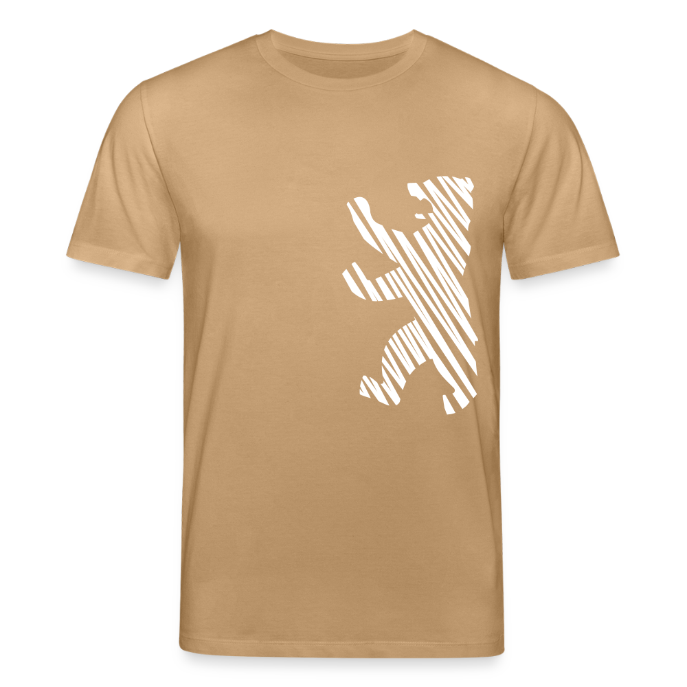 Berliner Bär im Netz - weiß - Unisex Bio T-Shirt - Karamell