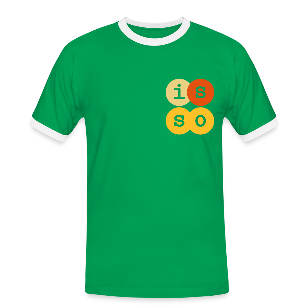 IsSo - Männer Ringer T-Shirt - Kelly Green/Weiß