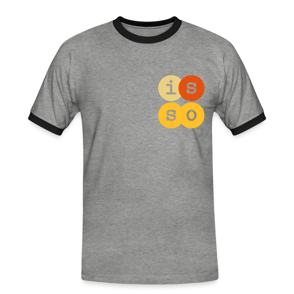 IsSo - Männer Ringer T-Shirt - Grau meliert/Schwarz