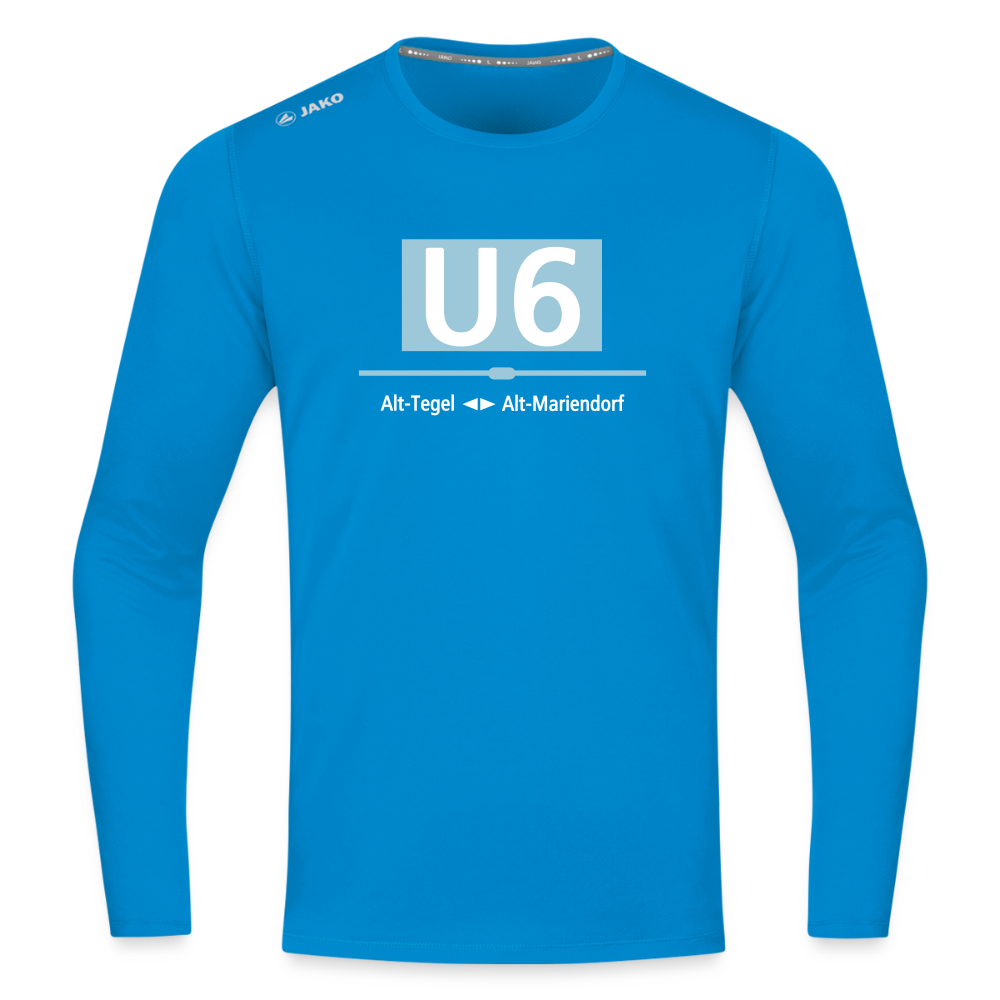 U6 - Männer Sport Langamshirt - Saphirblau