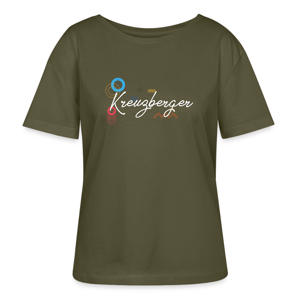 Kreuzbergerin - Relaxed Rundhals Frauen Bio-T-Shirt - Khaki