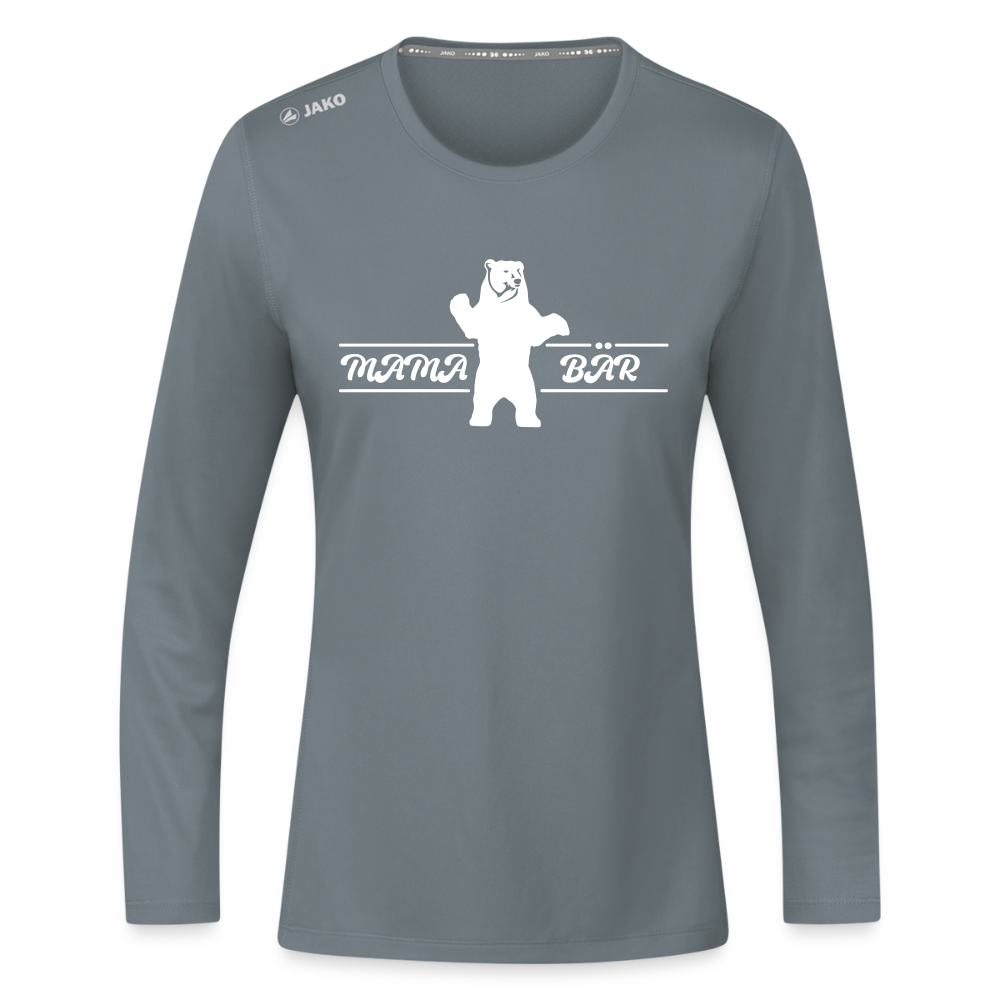 Mama Bär - Frauen Sport Langarmshirt - Grau