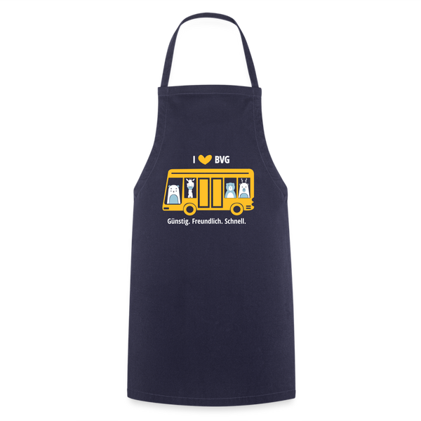 I love BVG - Kochschürze - Navy