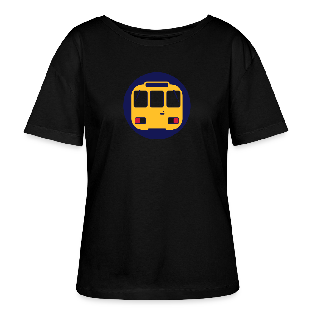 U-Bahntunnel - Relaxed Rundhals Frauen Bio-T-Shirt - Schwarz