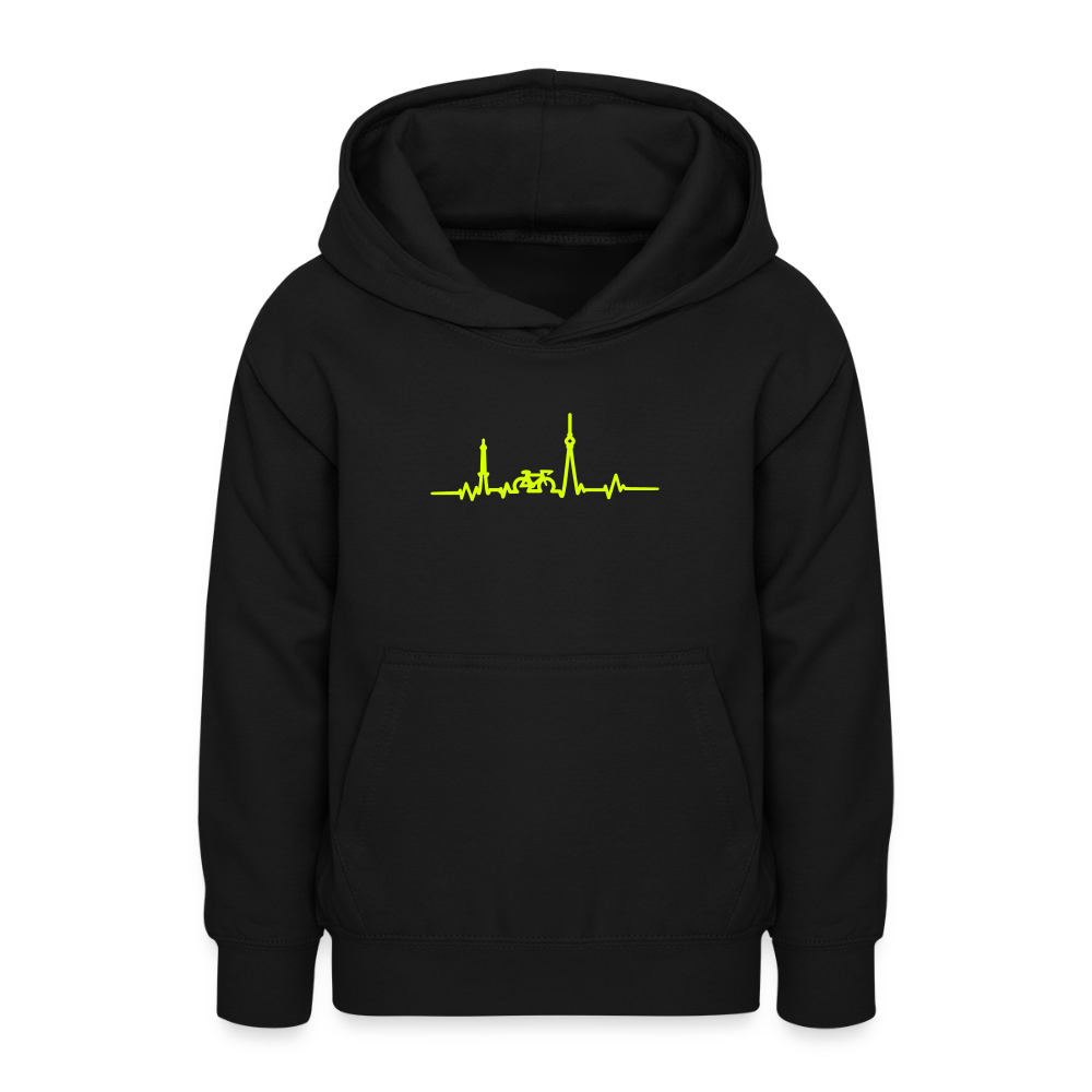 Herzschlag für Fahrradfahrer - Teenager Hoodie - Schwarz