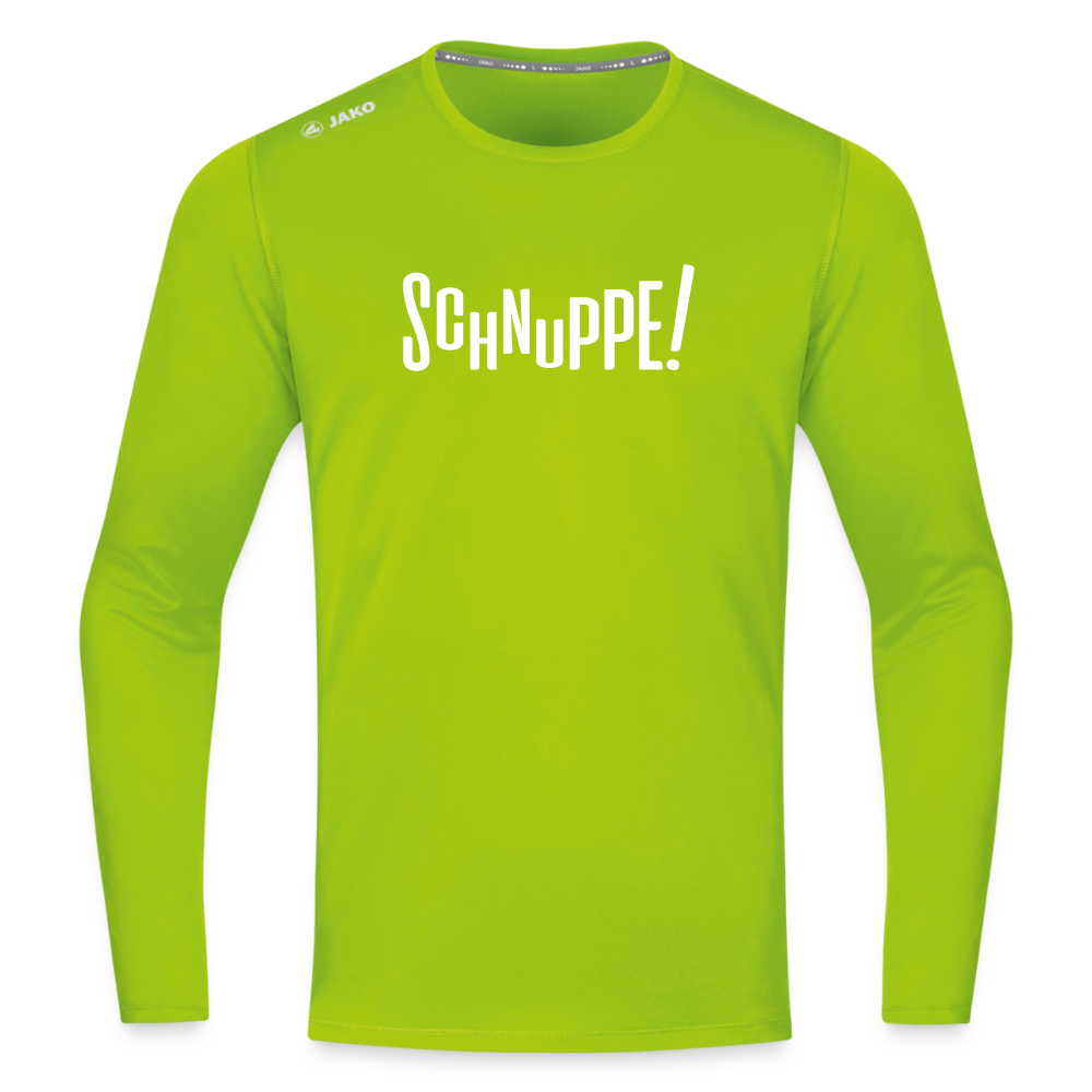 Schnuppe! - Männer Sport Langamshirt - Neongrün