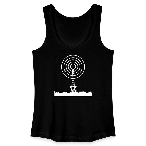 Funkturm im Fokus - Frauen Bio Tank Top - Schwarz
