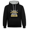 Ick bin keen Sturkopp - Kontrast Hoodie - Schwarz/Grau meliert
