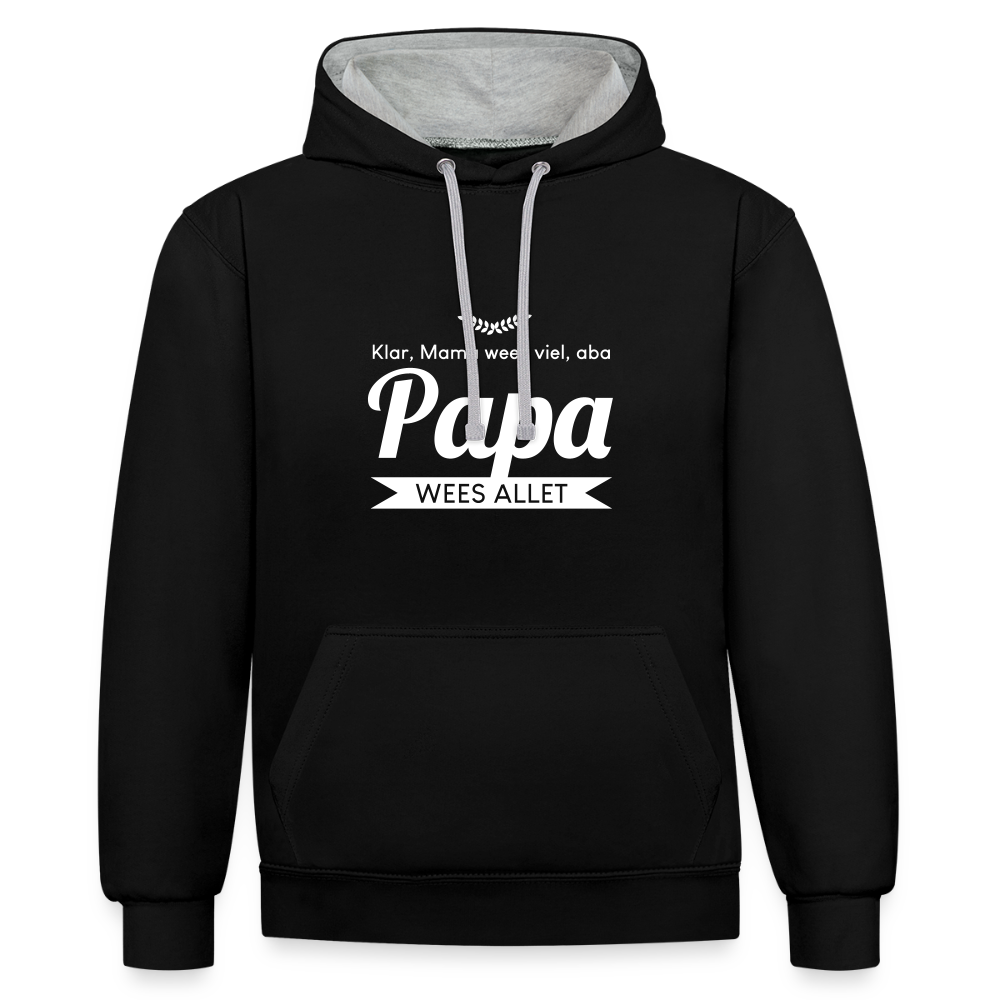 Opa wees allet - Kontrast Hoodie - Schwarz/Grau meliert
