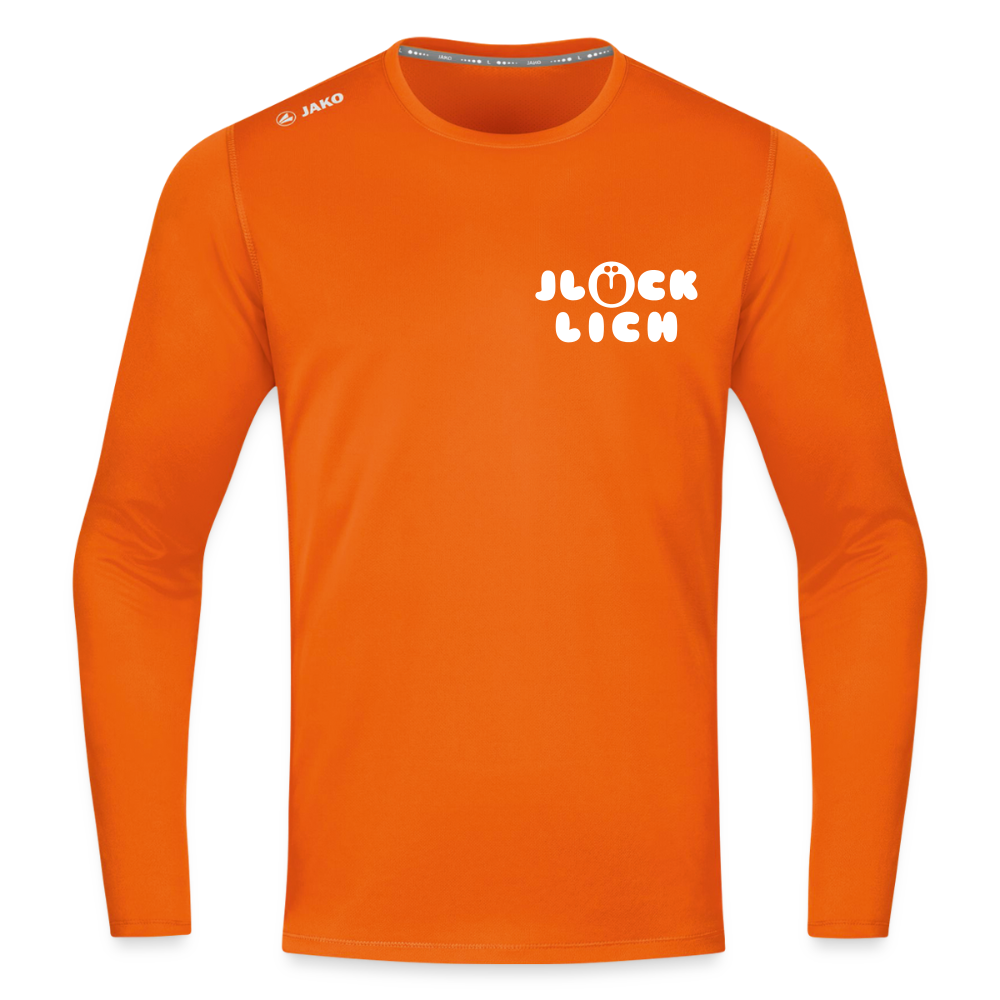 Jlücklich - Männer Sport Langamshirt - Neonorange