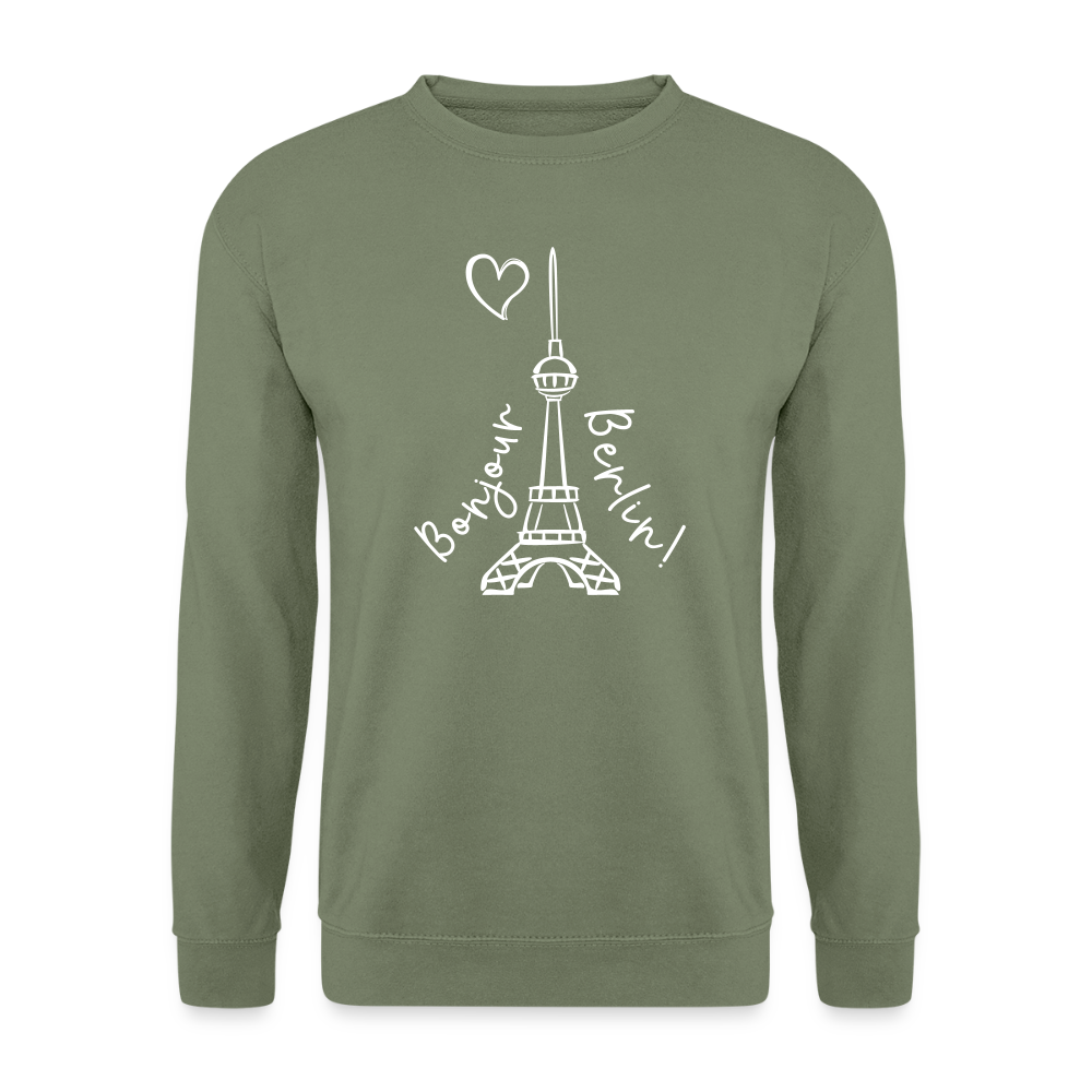 Eiffelturm in Berlin Bonjour - Unisex Pullover - Armeegrün