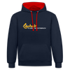 Lächeln is keen Jesichtsbruch - Kontrast Hoodie - Navy/Rot