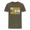 Ein Mann, Ein Biker, Ein Berliner - Männer Premium T-Shirt - Khaki