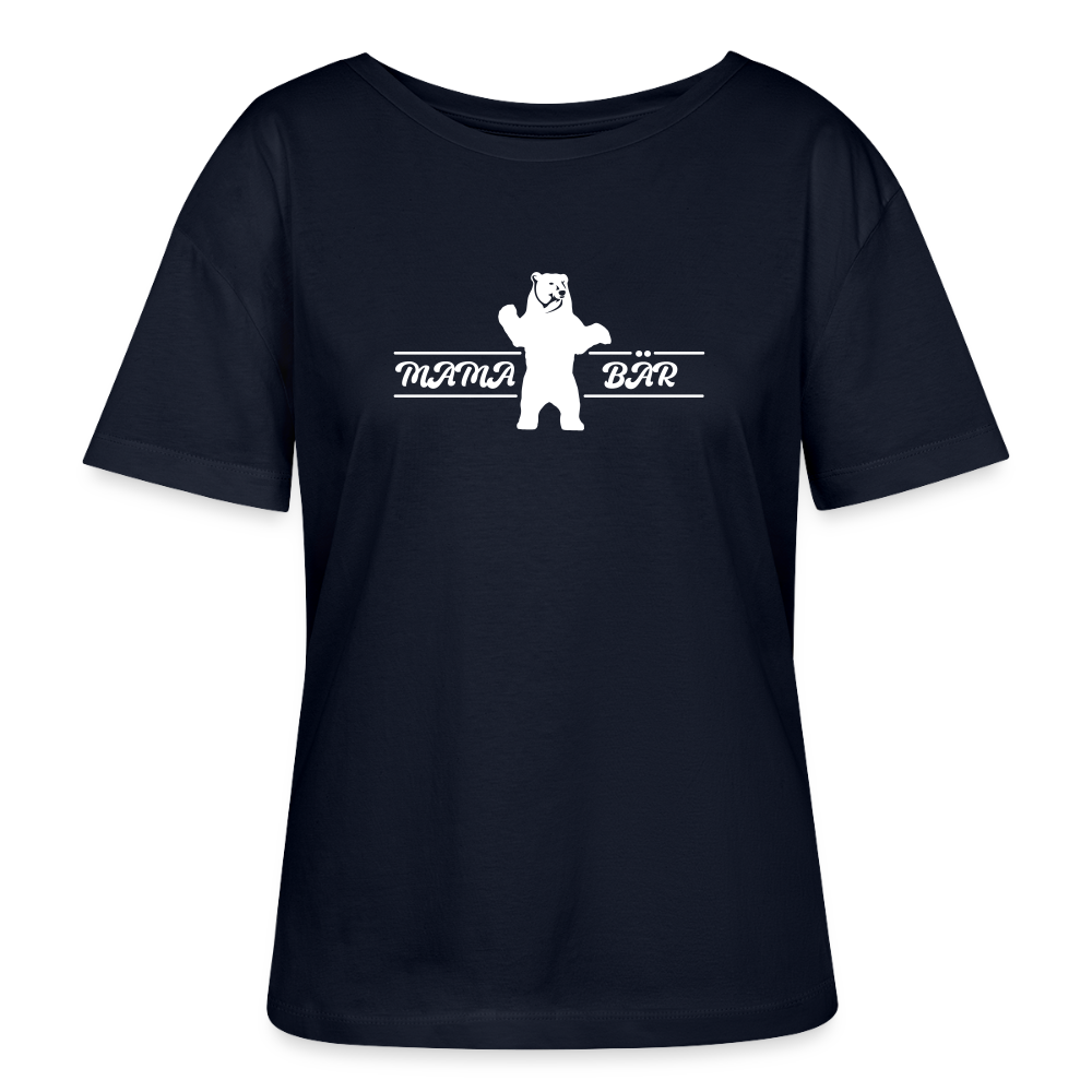 Mama Bär  - Relaxed Rundhals Frauen Bio-T-Shirt - Navy