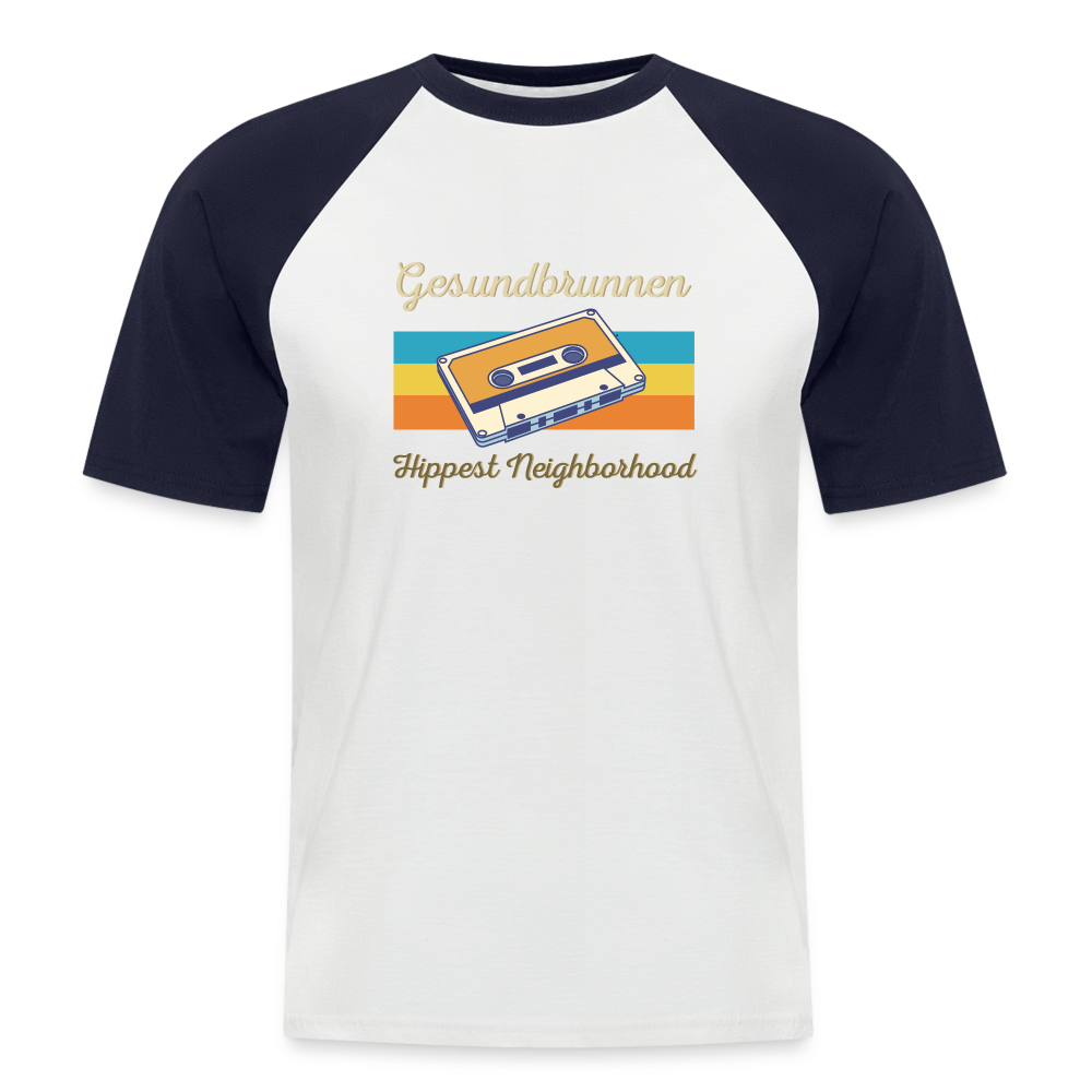 Gesundbrunnen Hippest Neighborhood - Männer Baseball T-Shirt - Weiß/Navy