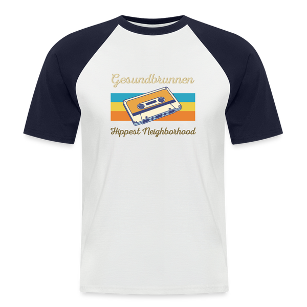 Gesundbrunnen Hippest Neighborhood - Männer Baseball T-Shirt - Weiß/Navy