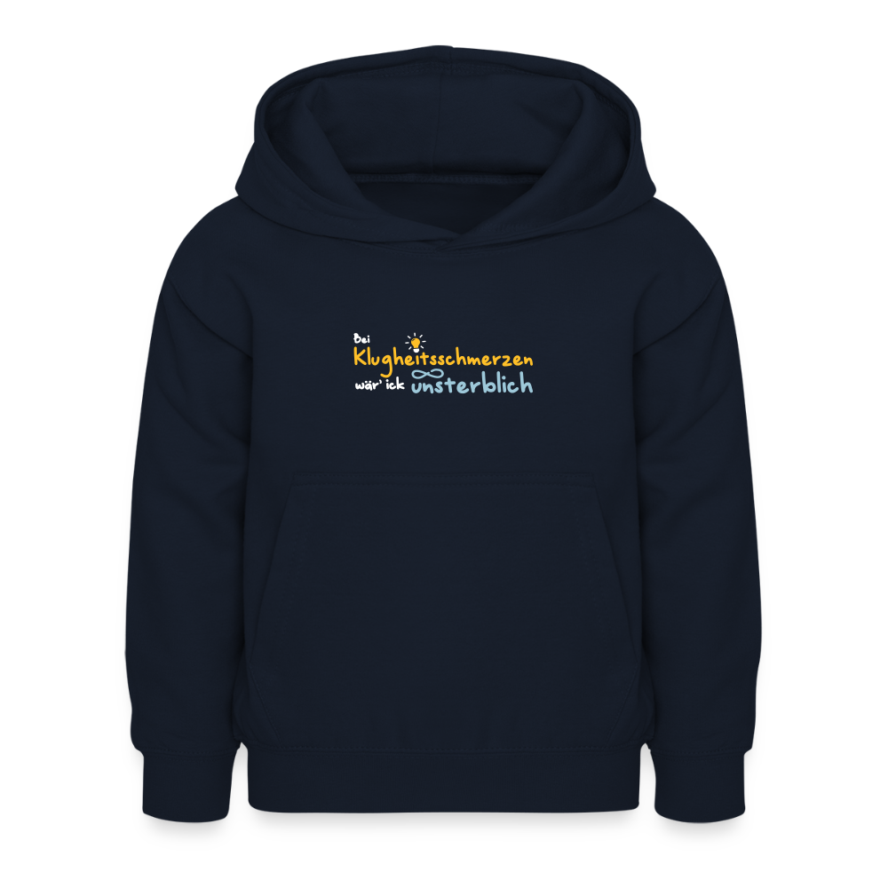 Bei Klugheitsschmerzen wär' ick unsterblich - Kinder Hoodie - Navy