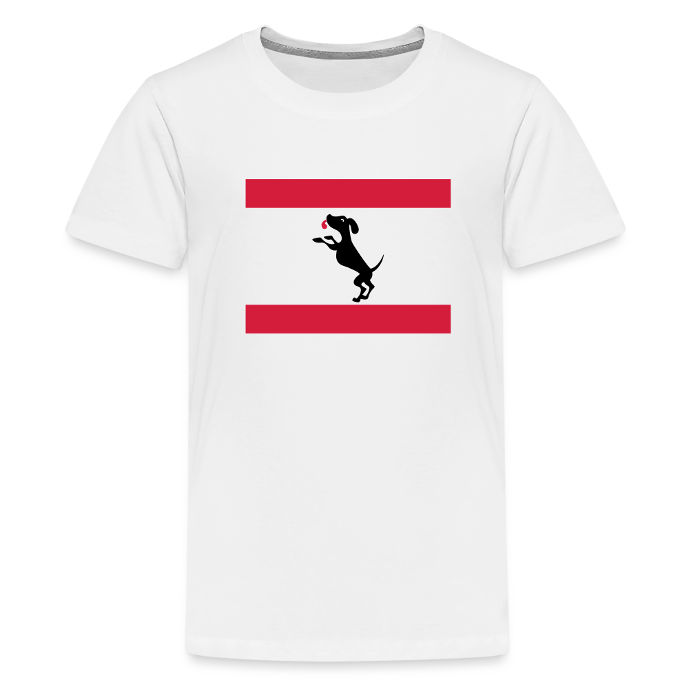Berliner Flagge mit Hund - Teenager Premium T-Shirt - Weiß