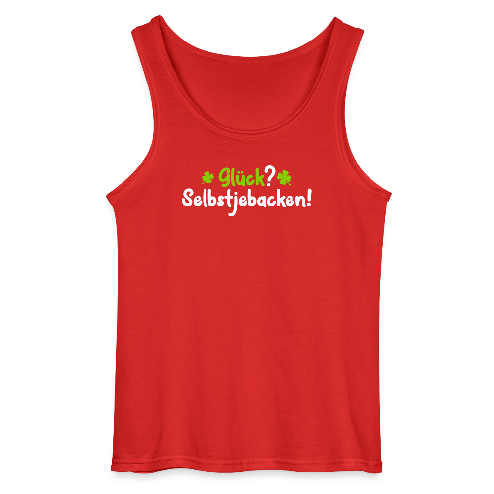 Glück? Selbstjebacken - Männer Tank Top - Rot