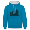 Sonnenburger Straße - Kontrast Hoodie - Pfauenblau/Grau meliert