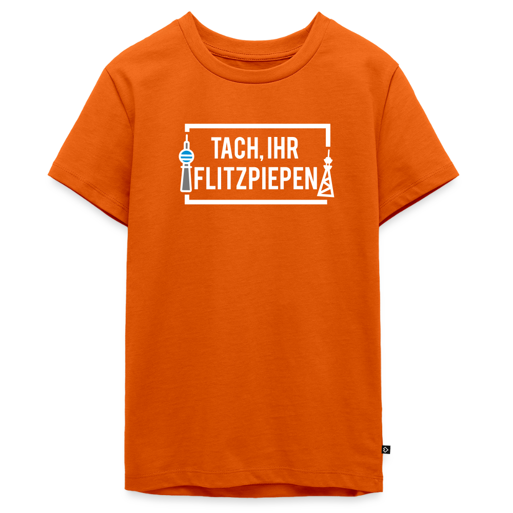 Tach ihr Flitzpiepen - weiß - Teenager Premium T-Shirt - Orange