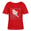 Friesland oder Friedrichshain - Relaxed Rundhals Frauen Bio-T-Shirt - Rot