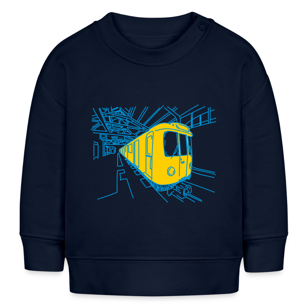 U-Bahn in Linien - Baby Bio Pullover - Navy