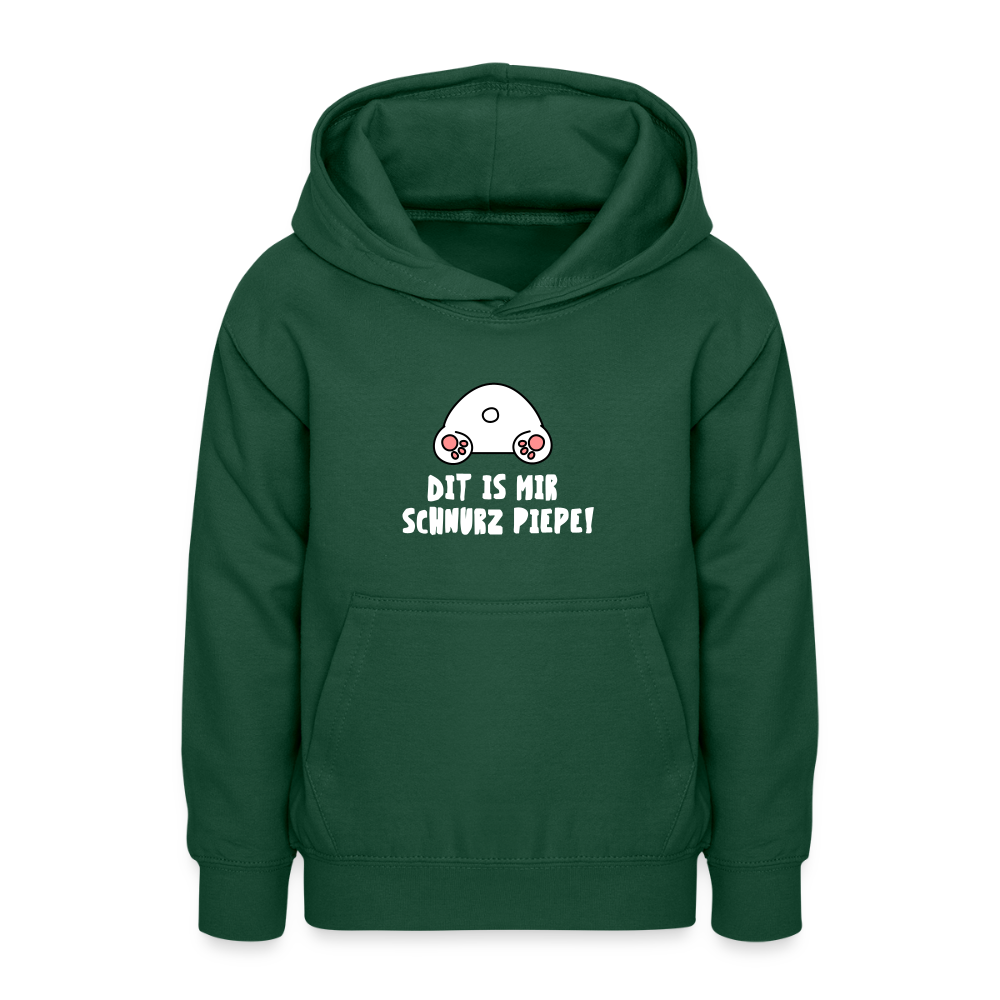 Dit is mir Schnurz Piepe - Teenager Hoodie - Flaschengrün