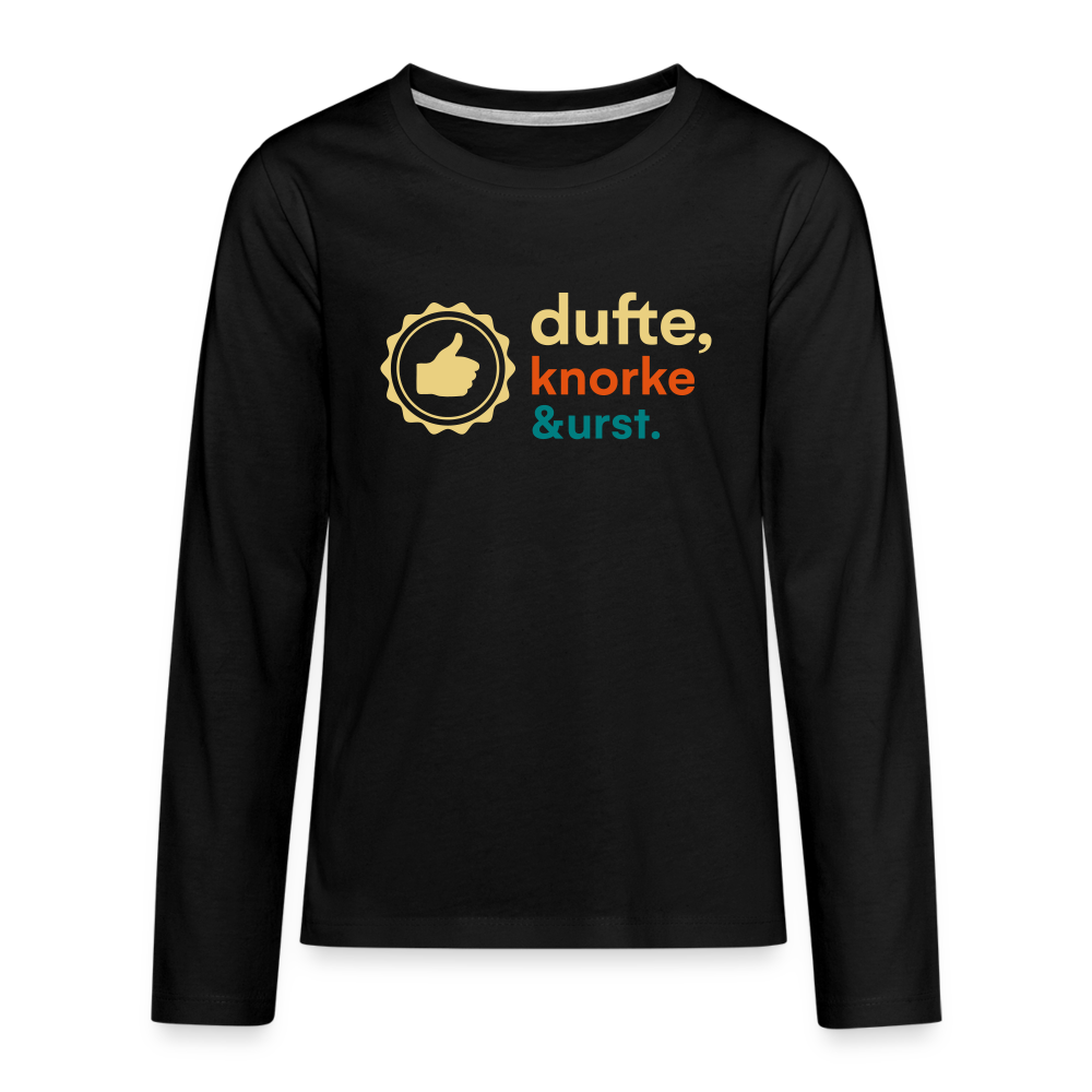 Dufte, Knorke, Urst - Teenager Langarmshirt - Schwarz