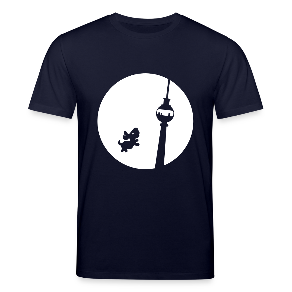Hund am Fernsehturm - Unisex Bio T-Shirt - Navy
