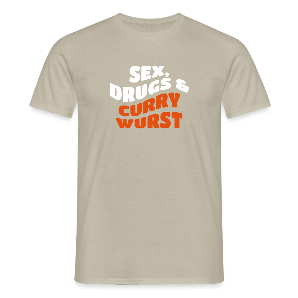 Sex, Drucks & Currywurst - Männer Premium T-Shirt - Sandbeige