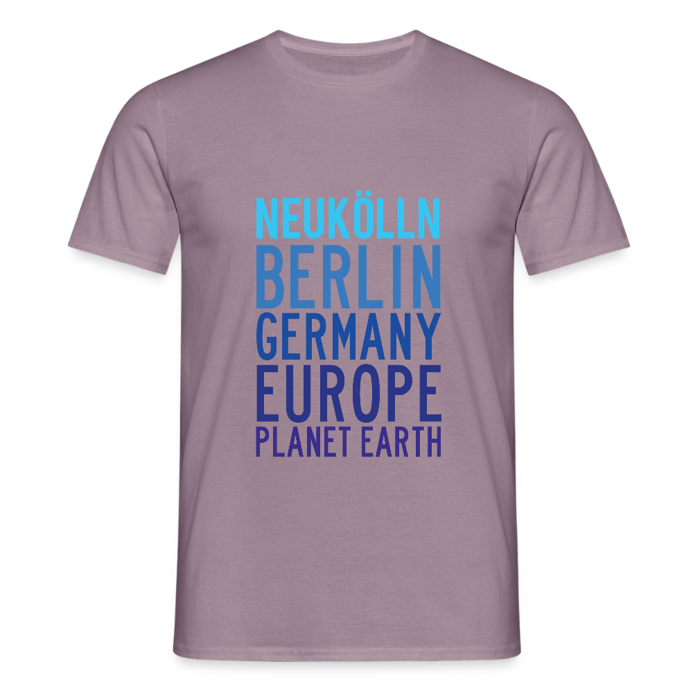 Neukölln Planet Earth - Männer Premium T-Shirt - Lilagrau