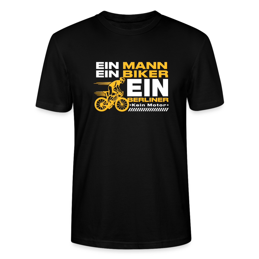 Ein Mann, Ein Biker, Ein Berliner - Männer Bio T-Shirtv - Schwarz