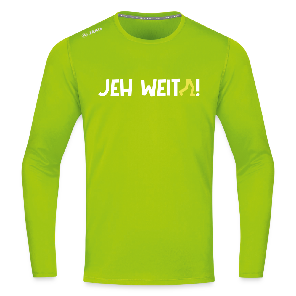 Jeh Weita! - Männer Sport Langamshirt - Neongrün