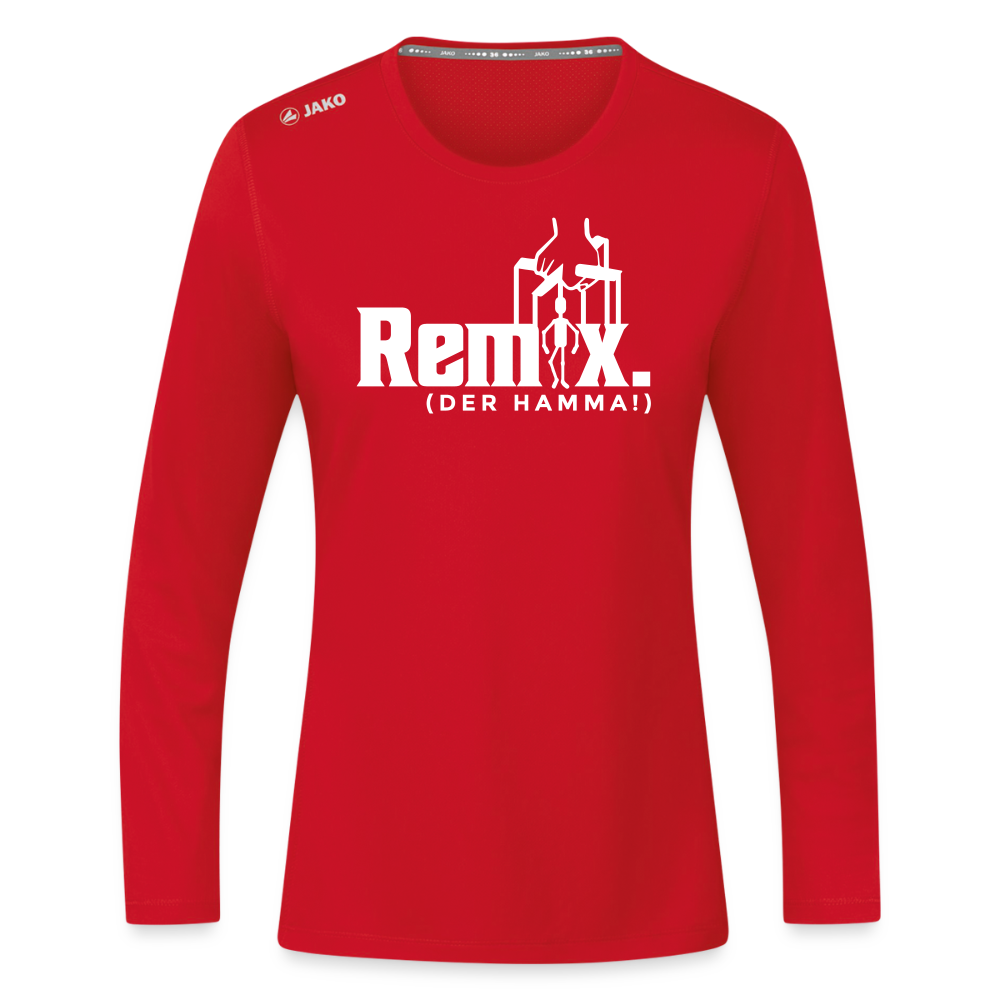 Remix. - Frauen Sport Langarmshirt - Rot