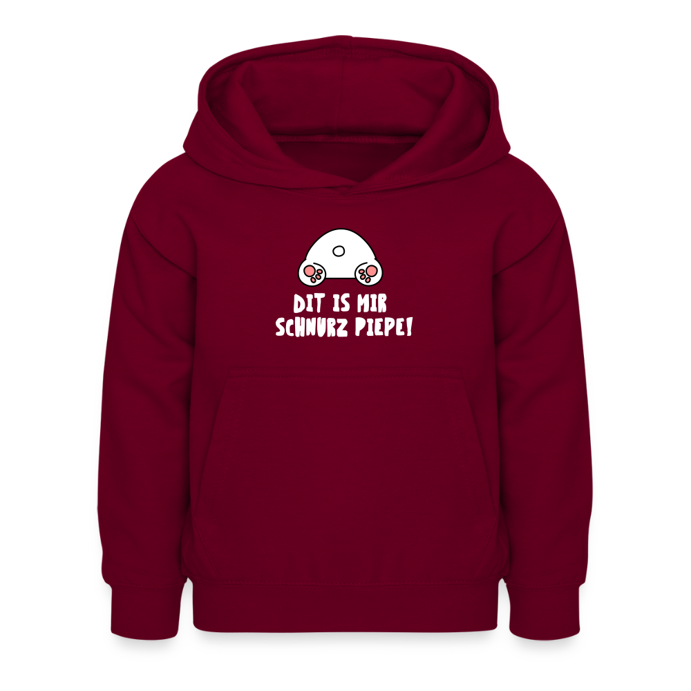 Dit is mir Schnurz Piepe - Kinder Hoodie - Bordeaux