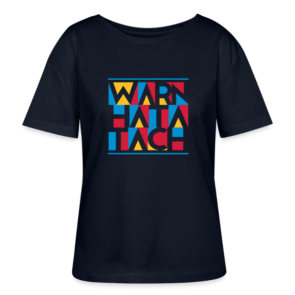 Warn Hata Tach - Relaxed Rundhals Frauen Bio-T-Shirt - Navy