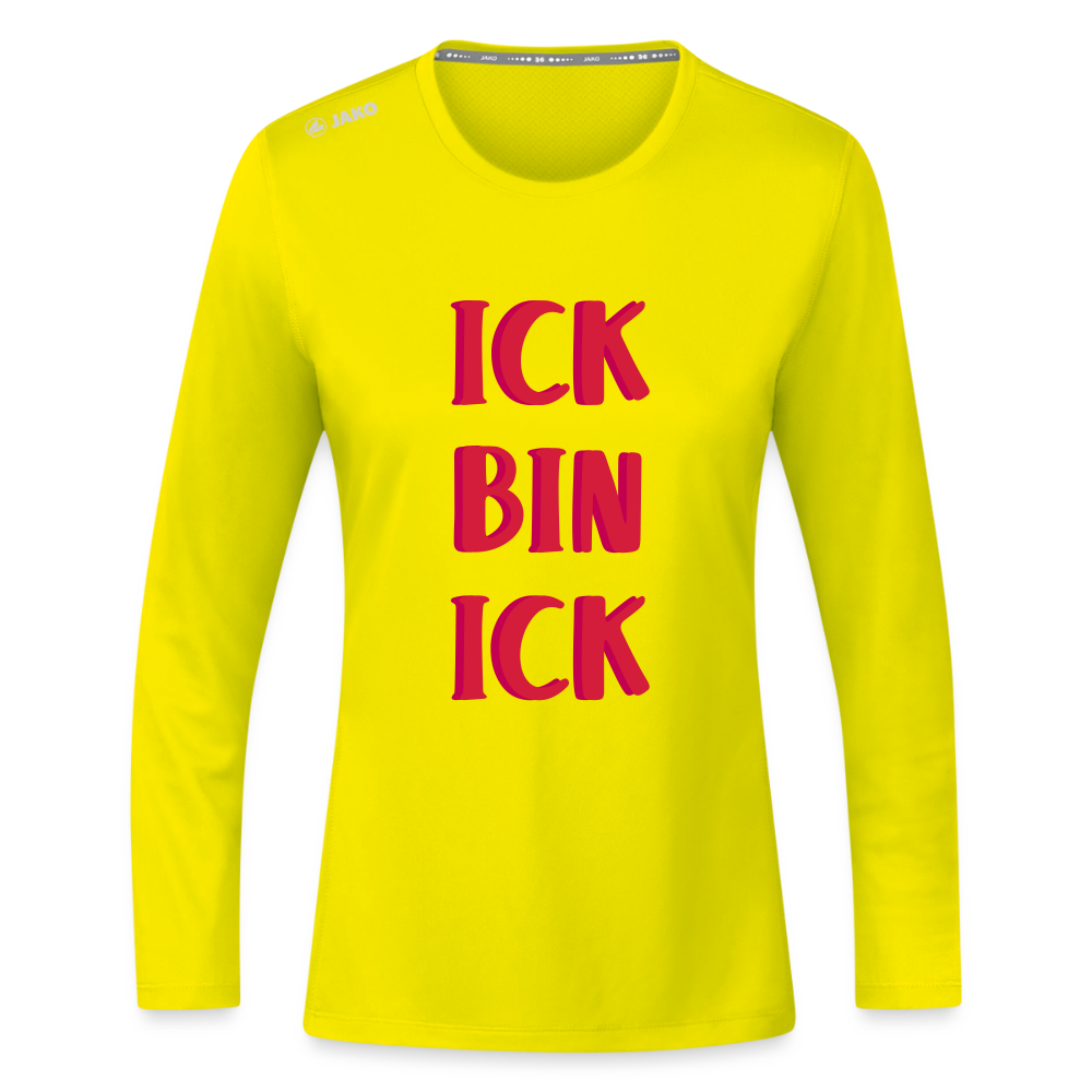 Ick bin Ick! - Frauen Sport Langarmshirt - Neongelb