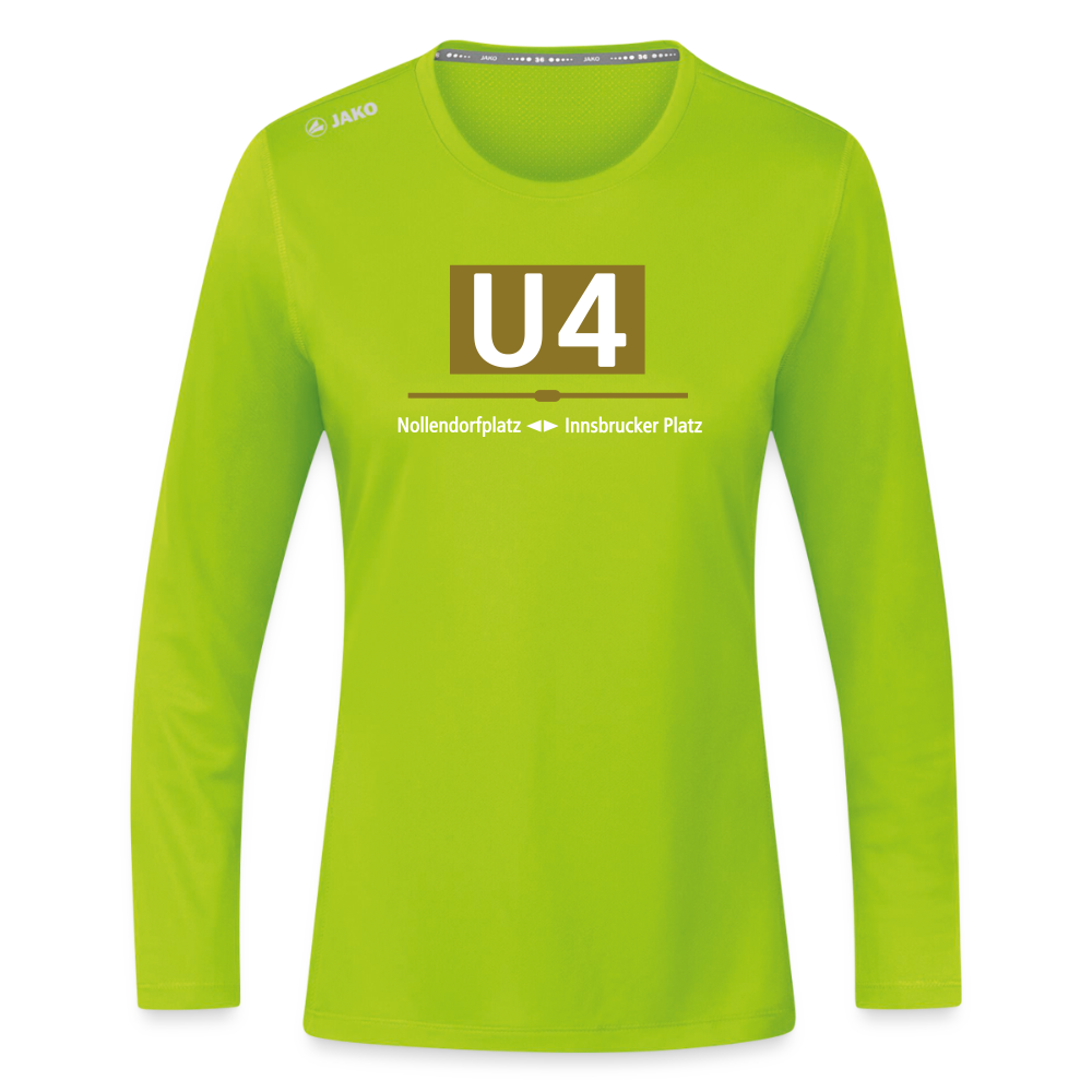U4 - Frauen Sport Langarmshirt - Neongrün
