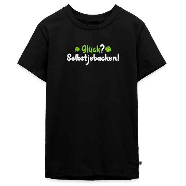Glück? Selbstjebacken - Teenager Premium T-Shirt - Schwarz
