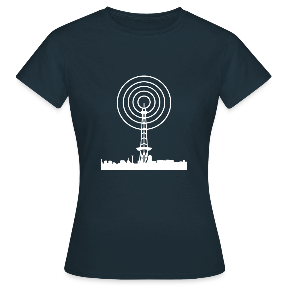 Funkturm im Fokus - Frauen Premium T-Shirt - Navy