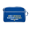 Bier einatmen, Negativität ausatmen. - Retro Tasche - Blau/Weiß