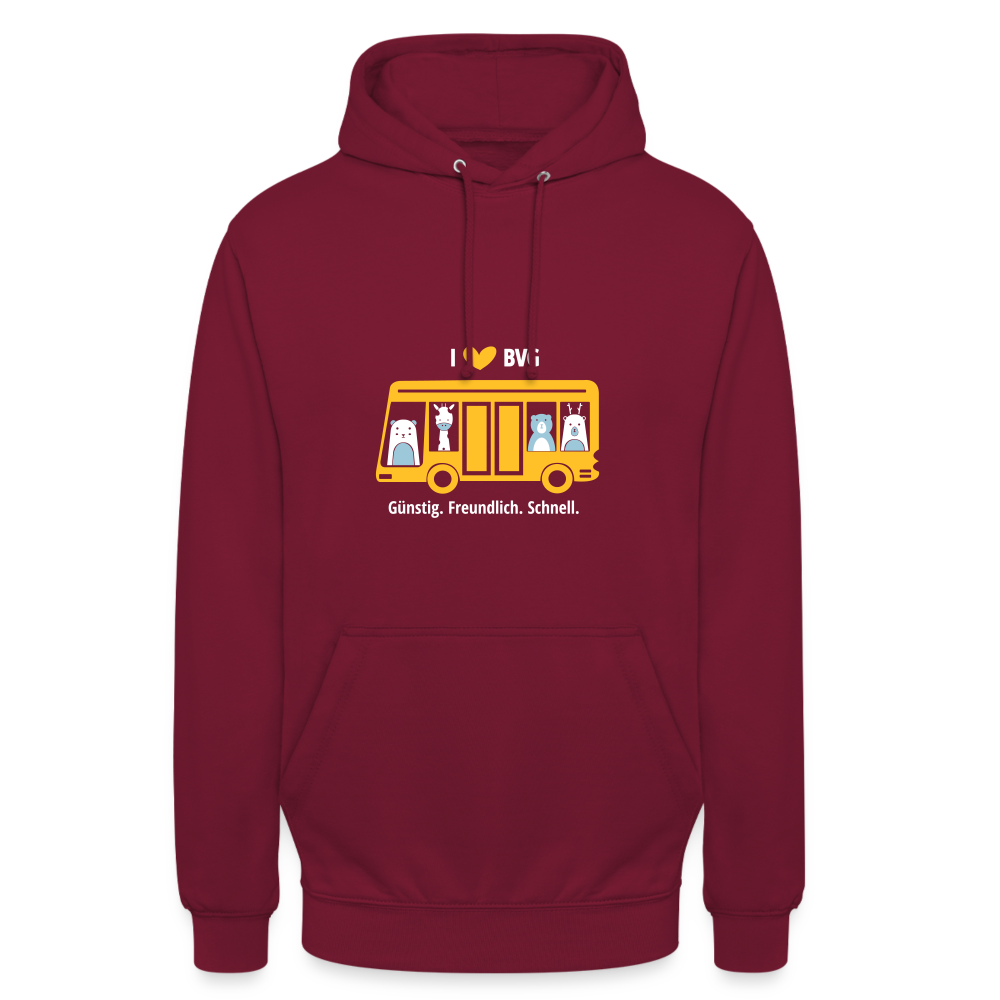 I love BVG - Unisex Hoodie - Bordeaux