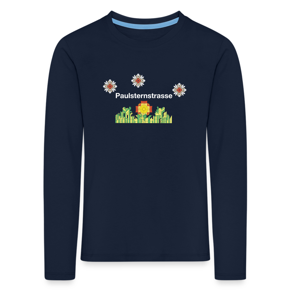 Paulsternstrasse - Kinder Langarmshirt - Navy