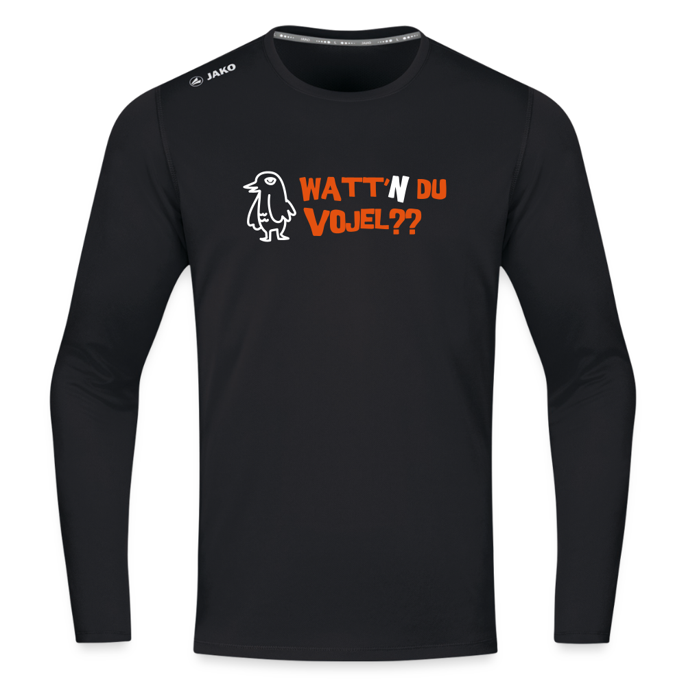 Watt'n du Vojel - Männer Sport Langamshirt - Schwarz