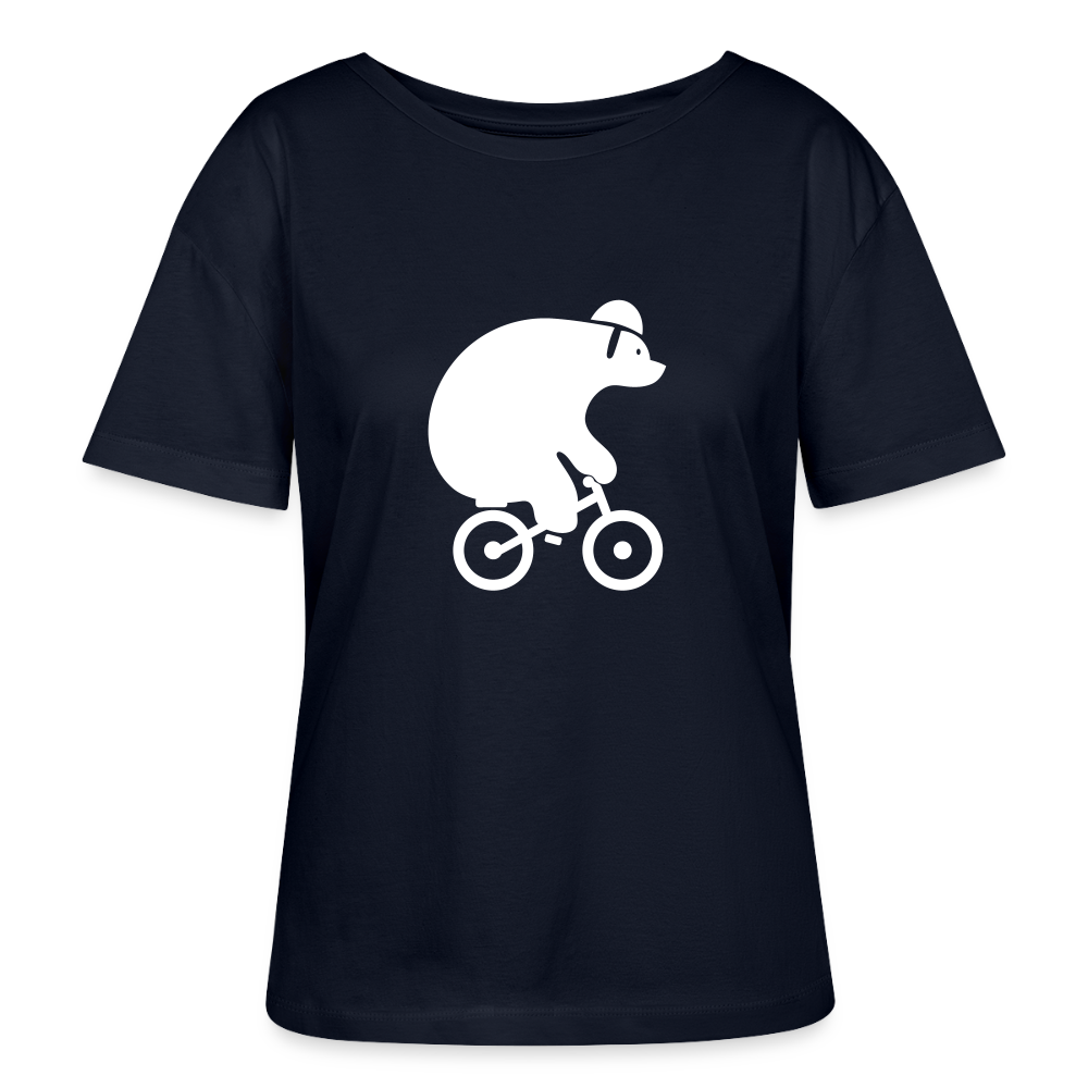 Fahrradbär - Relaxed Rundhals Frauen Bio-T-Shirt - Navy