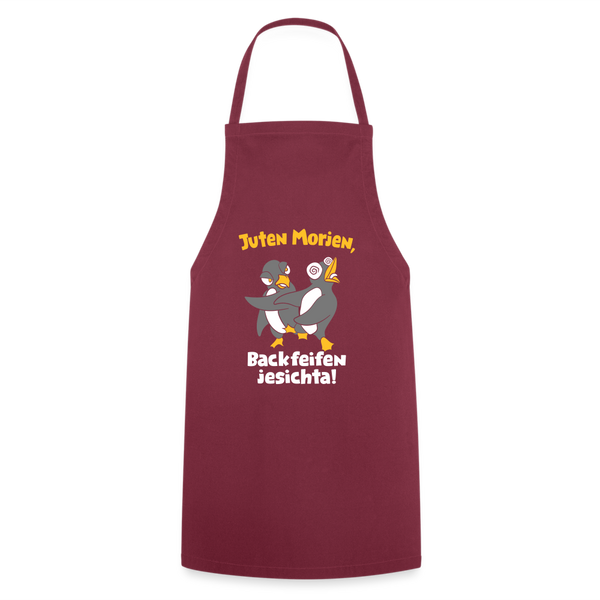 Juten Morjen, Backfeifenjesichta! - Kochschürze - Bordeaux